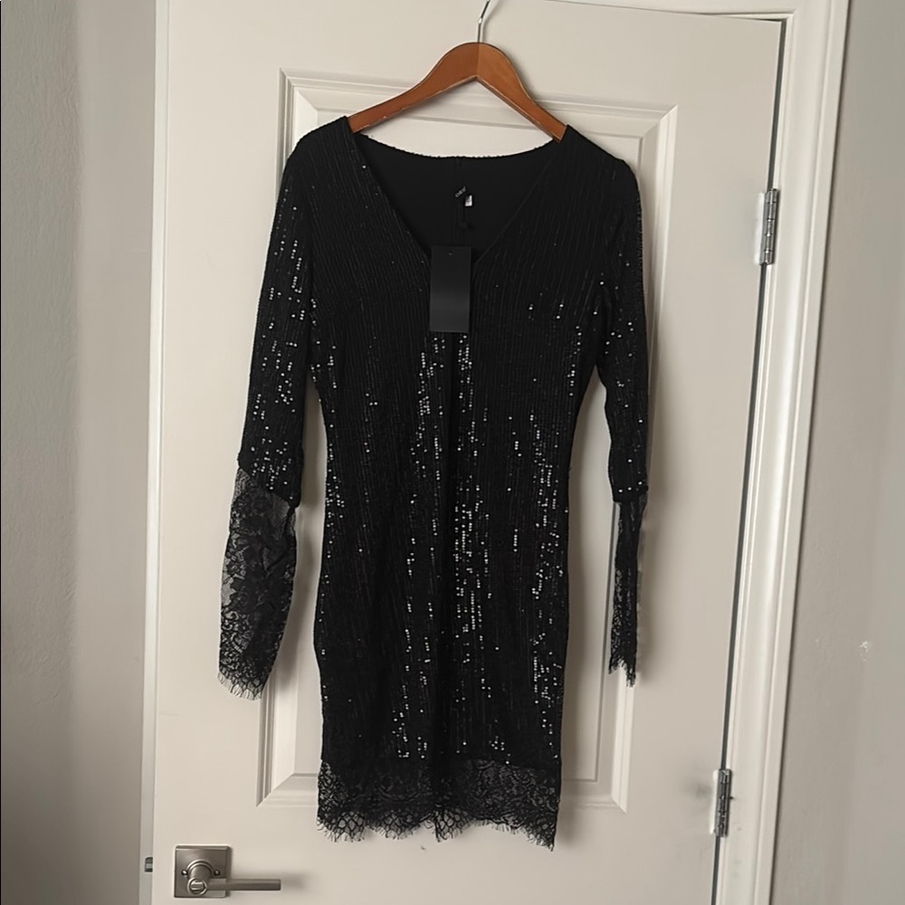 Elegant Black Sequin Dress